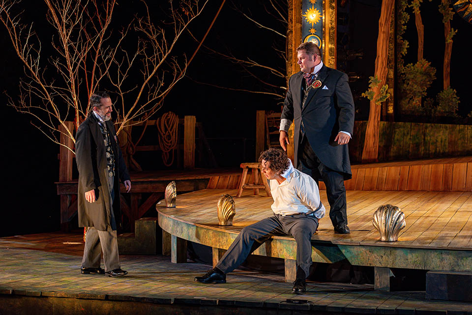 "As You Like It" was nominated for several at the 2025 St. Louis Theatre Circle Awards. SLU faculty members Nancy Bell, Denisse Chavez and Joel Moses, left, worked on the production. Photo by Phillip Hamer Photography used with permission.